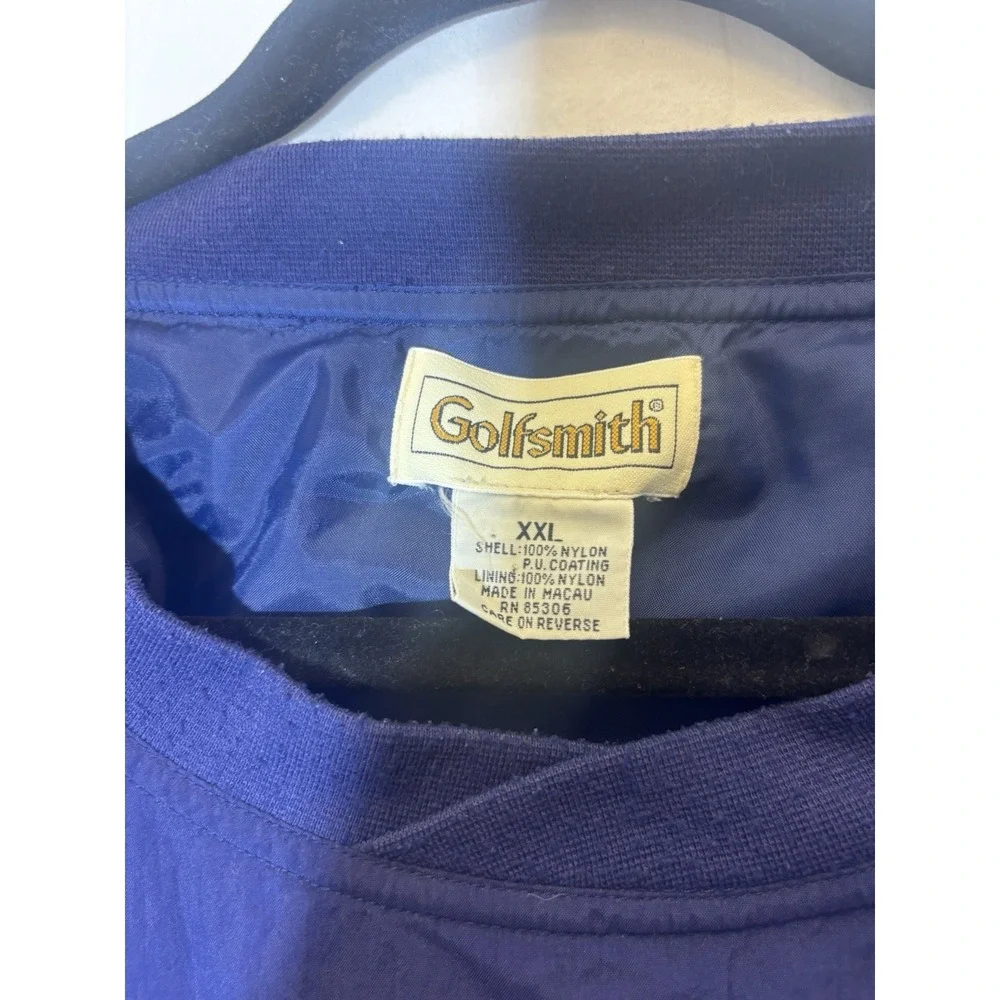 Vintage Golfsmith Blue Jacket Medium Nylon Water Resistant‎ Windbreaker XXL V22